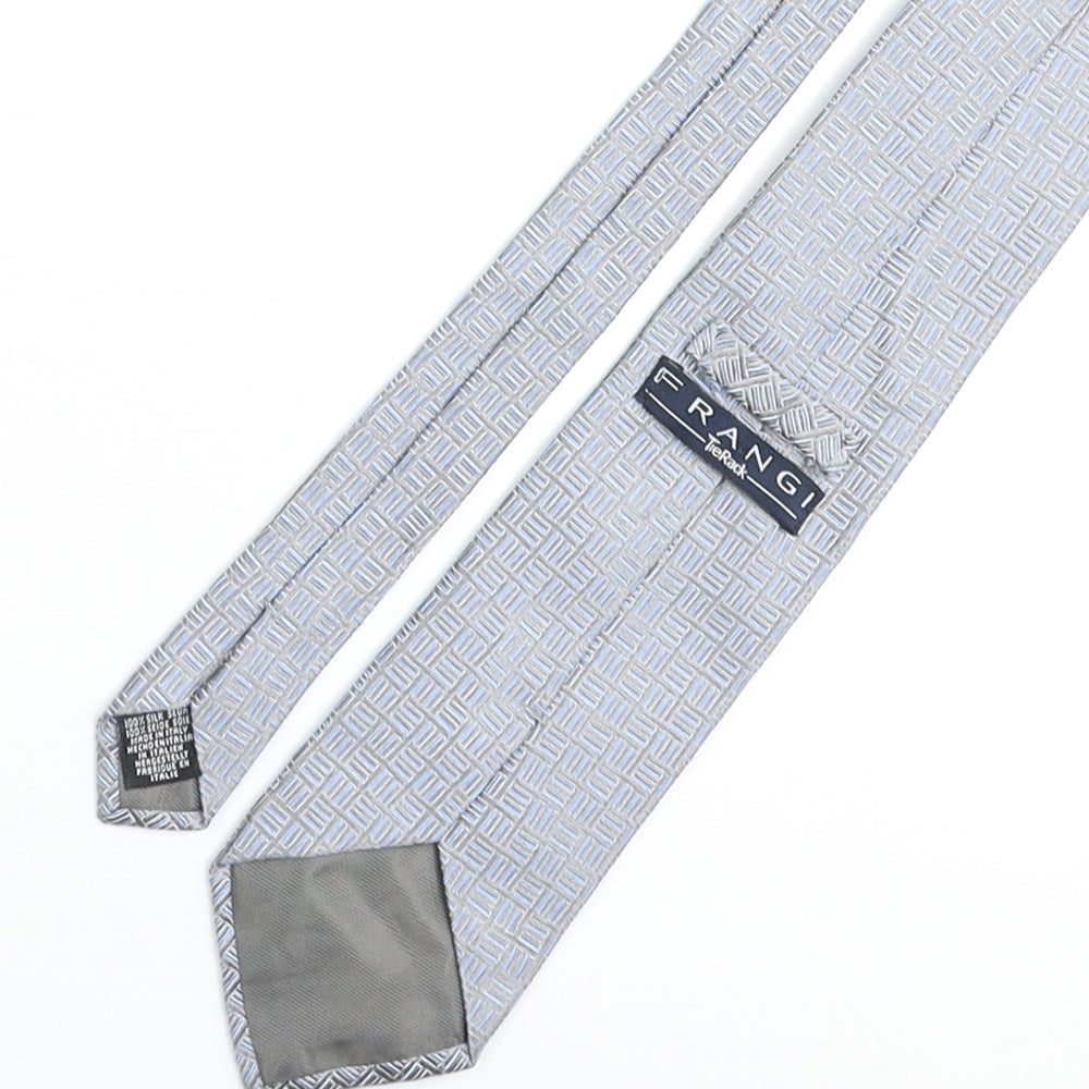 Mens Frangi Grey Geometric Pointed Tie