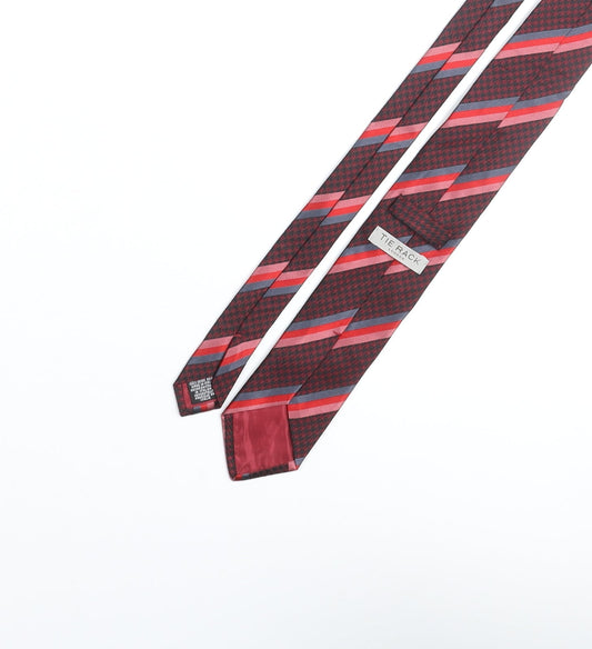 Tie Rack Mens Multicoloured Striped Silk Pointed Tie One Size - Houndstooth