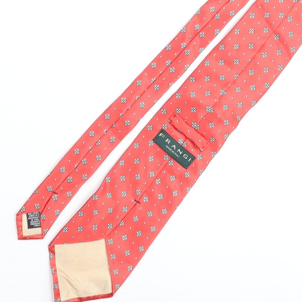 Mens Frangi Red Geometric Pointed Tie