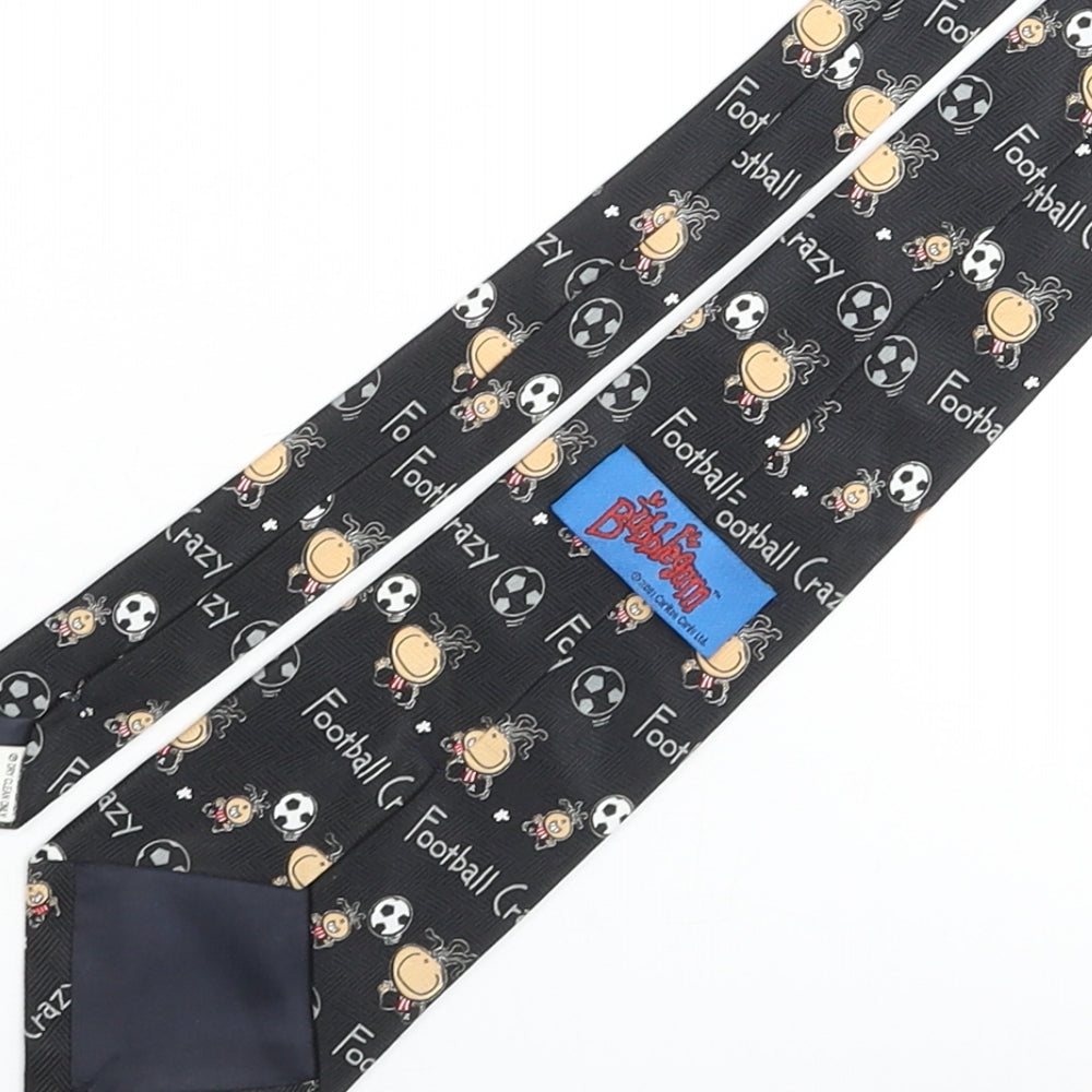 Mens Bubblegum Black Geometric Pointed Tie