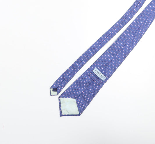 Osborne Mens Blue Plaids & Checks Silk Pointed Tie One Size