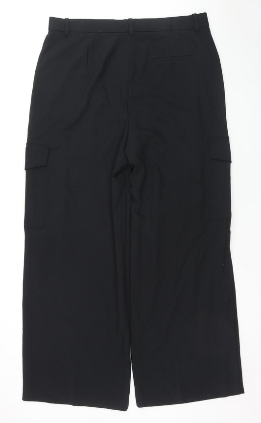 Womens UK Size 18 Marks and Spencer Regular Fit Cargo Black Trousers