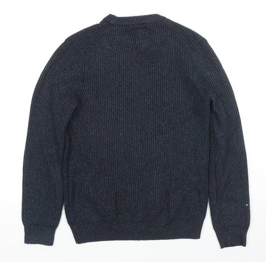 Marks and Spencer Womens Blue Round Neck Polyamide Pullover Jumper Size S
