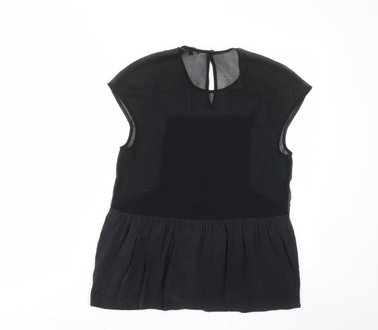 Womens UK Size XS Madewell Black Basic T-Shirt