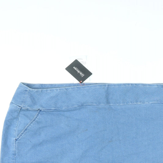 Kaleidoscope Womens Blue Cotton A-Line Skirt Size 20