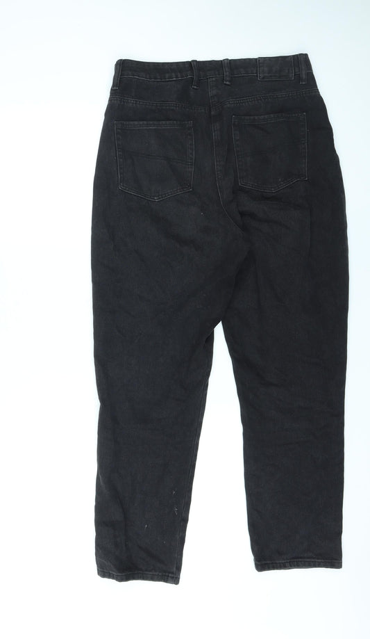 COLLUSION Womens Black Cotton Straight Jeans Size 30 in L32 in Regular Zip