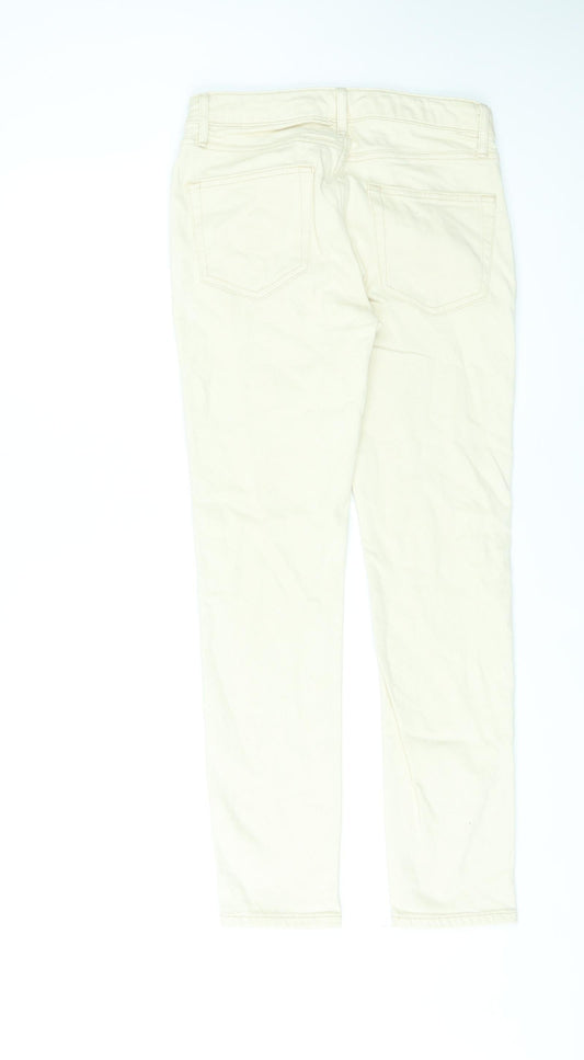 Mens UK Size 28 in Topman Regular Fit Straight Ivory Jeans