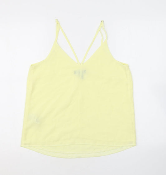 Womens UK Size 8 New Look Yellow Basic Tank