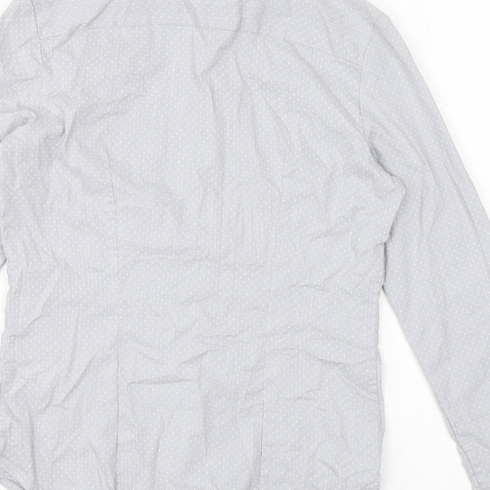 Womens UK Size 6 H&M Grey Basic Button-Up