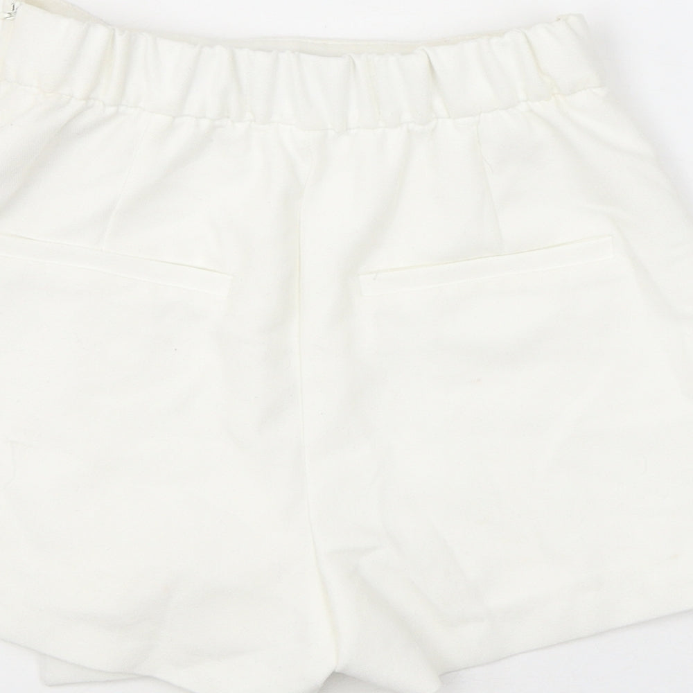 Bershka Womens White Polyester Skort Skirt Size XS Zip