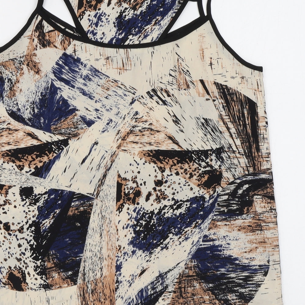 Womens UK Size S Sparkle & Fade Beige Camisole Tank