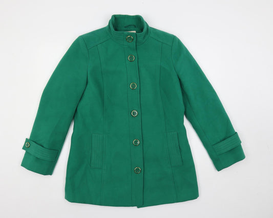 Womens UK Size 12 Classic Green Pea Coat