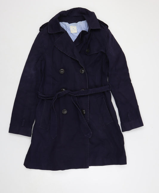 Womens UK Size M Gap Blue Trench Coat
