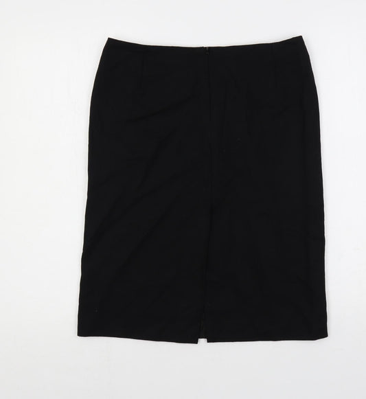 Great Plains Womens Black Wool Straight & Pencil Skirt Size 10 Zip - Lined