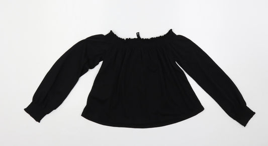 Womens UK Size S H&M Black Cropped Blouse