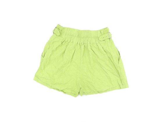 Urban Outfitters Womens Green Polyester Basic Shorts Size S L3 in Regular Buckle