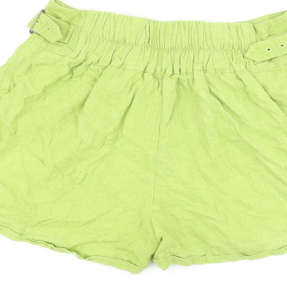 Urban Outfitters Womens Green Polyester Basic Shorts Size S L3 in Regular Buckle