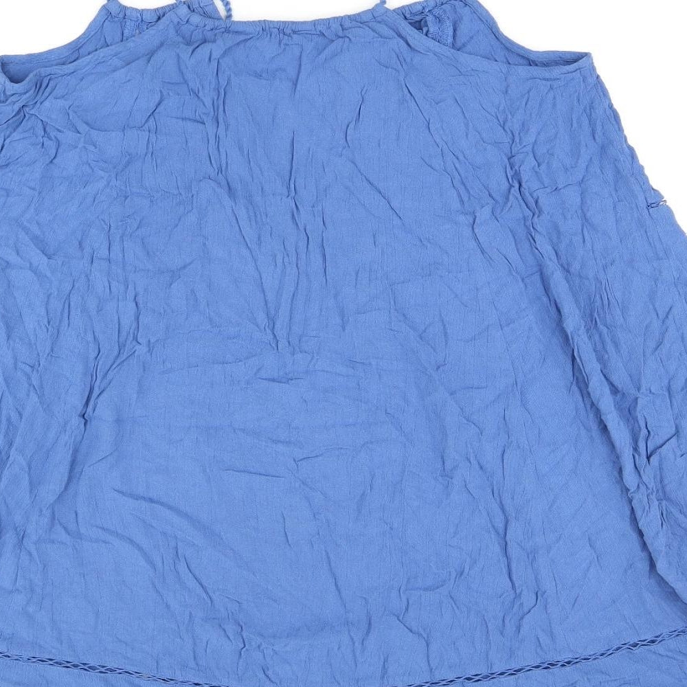 Womens UK Size 12 Debenhams Blue Jersey T-Shirt