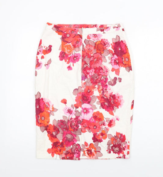 Damsel in a Dress Womens Multicoloured Floral Cotton Straight & Pencil Skirt Size 12 Zip