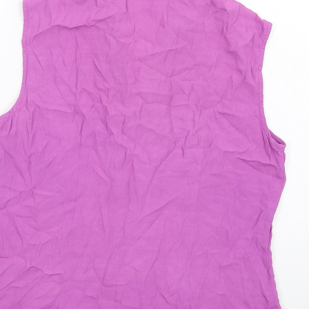 Womens UK Size 12 Wallis Purple Basic Button-Up