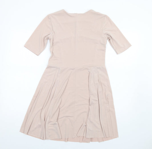 ASOS Womens Pink Polyester Fit & Flare Size 10 V-Neck Pullover