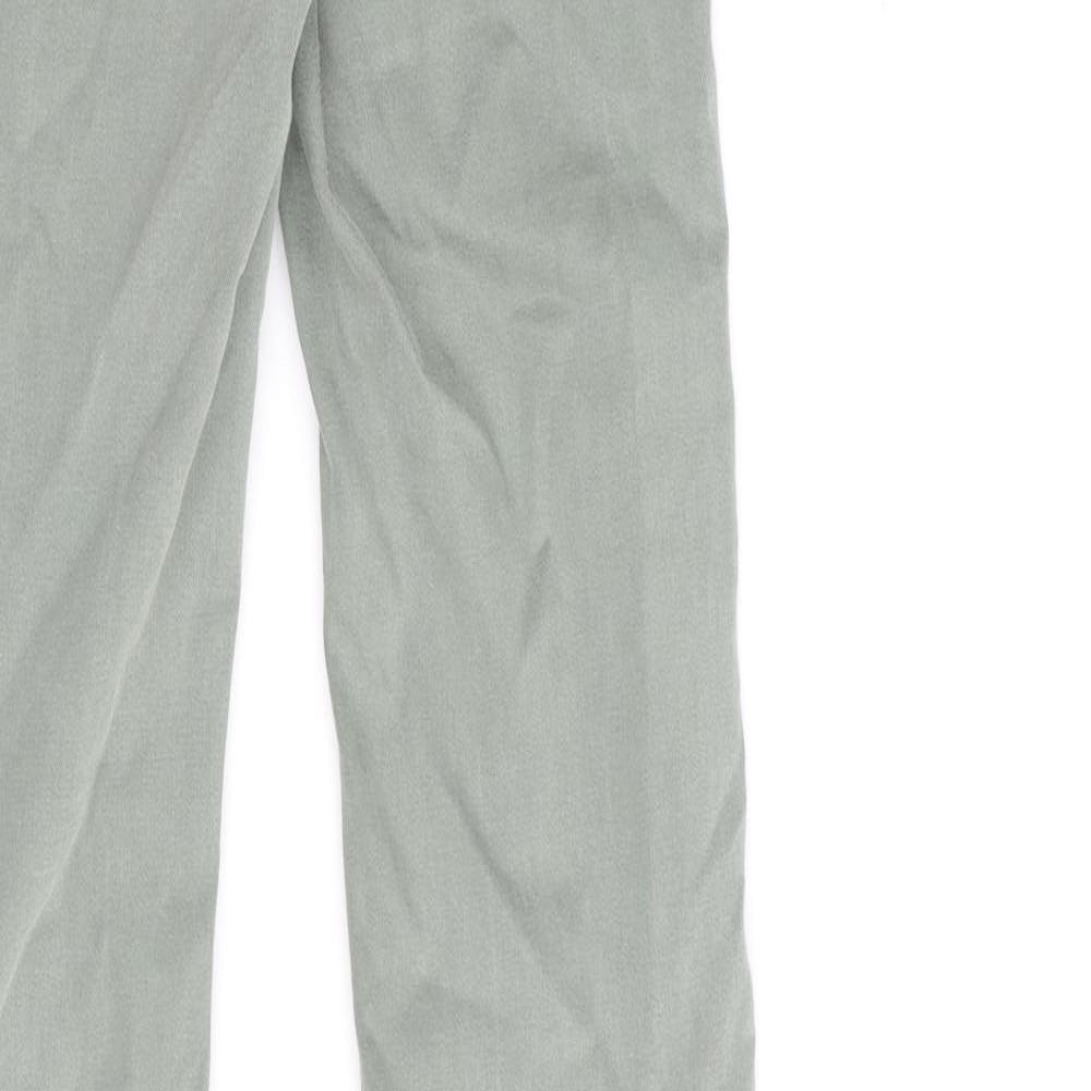 Zara Womens Green Cotton Bootcut Jeans Size 4 L32 in Regular Zip