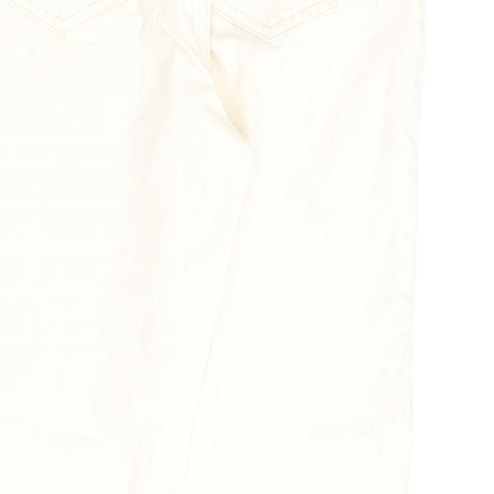 Mango Womens Beige Cotton Mom Jeans Size 16 L27 in Regular Zip