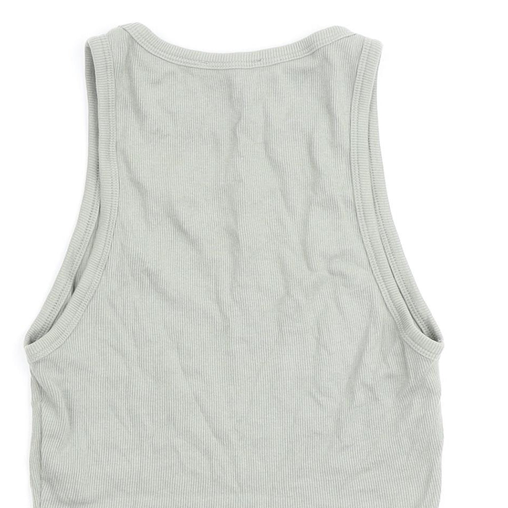 Womens UK Size L Zara Green Basic Tank