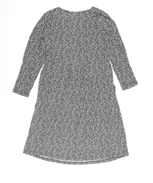 JoJo Maman Bébé Womens Black Geometric Viscose A-Line Size S V-Neck Pullover