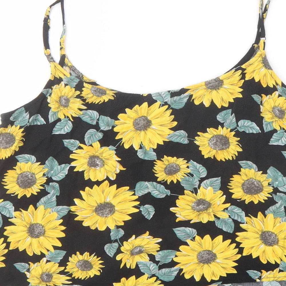 Womens UK Size 12 H&M Black Cropped T-Shirt
