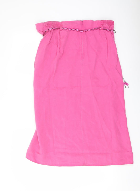 Ann Harvey Womens Pink Lyocell A-Line Skirt Size 18 Zip