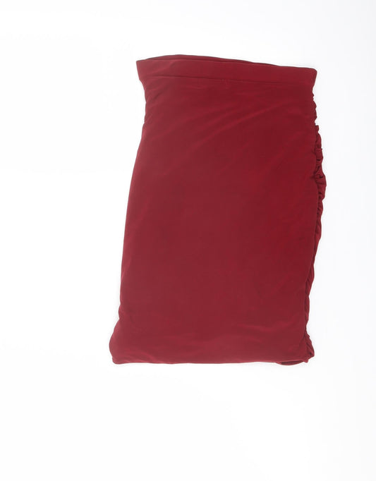 PRETTYLITTLETHING Womens Red Polyester Bandage Skirt Size 6