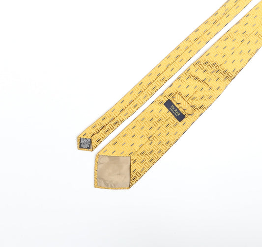 Tie Rack Mens Gold Geometric Silk Pointed Tie One Size