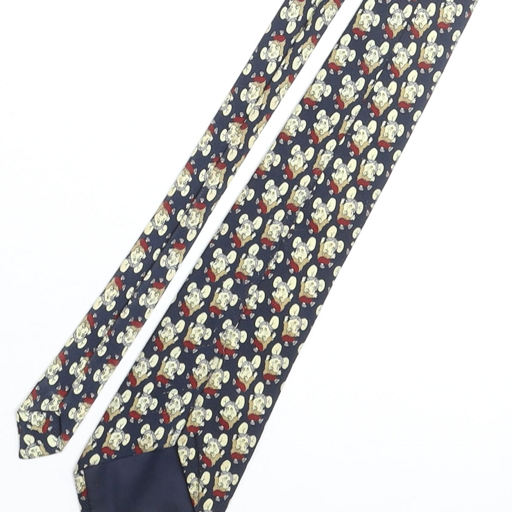 Brand and care label for Vintage Mouse men’s multicoloured geometric polyester pointed tie one size - mouse character print