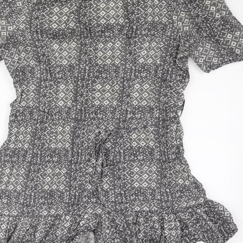 Womens UK Size 12 Dorothy Perkins Grey Basic Blouse