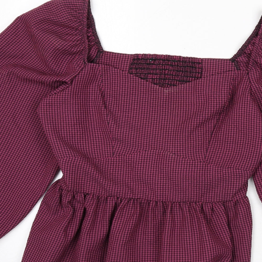 Womens UK Size 12 New Look Purple Basic Blouse