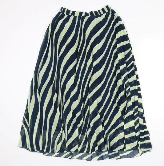 Marks and Spencer Womens Multicoloured Geometric Polyester Pleated Skirt Size 6