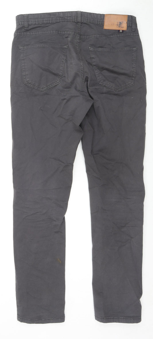 Zara Mens Grey Cotton Skinny Jeans Size M L29 in Regular Zip