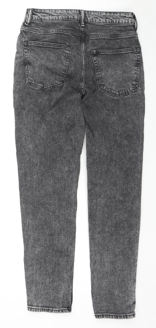 H&M Mens Grey Cotton Straight Jeans Size 30 in L32 in Regular Zip