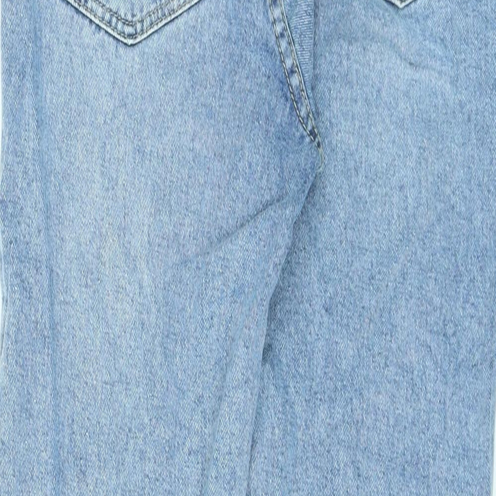 Boohoo Mens Blue Cotton Straight Jeans Size 28 in L24 in Regular Zip