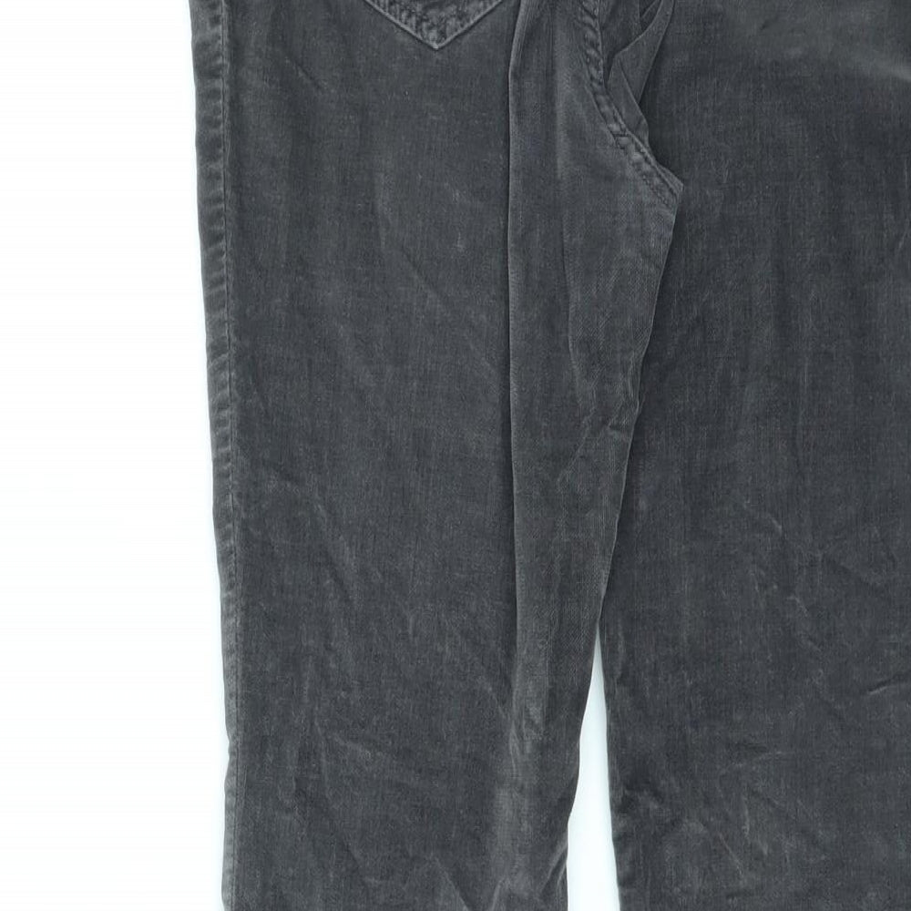 Per Una Womens Grey Cotton Bootcut Jeans Size 12 L25 in Regular Zip