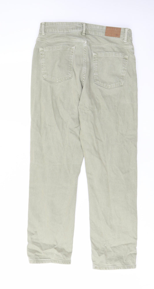 Zara Womens Red Cotton Straight Jeans Size 12 L29 in Regular Button - Pockets, Belt Loops