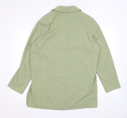 Eugen Klein Womens Green Polyester Basic Button-Up Size 16 Collared