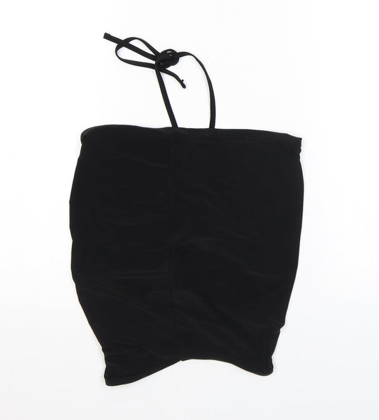 Womens UK Size 6 PRETTYLITTLETHING Black Cropped Blouse