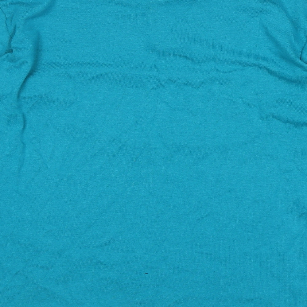 Being Casual Womens Blue Cotton Basic Blouse Size 18 V-Neck - Embroidery