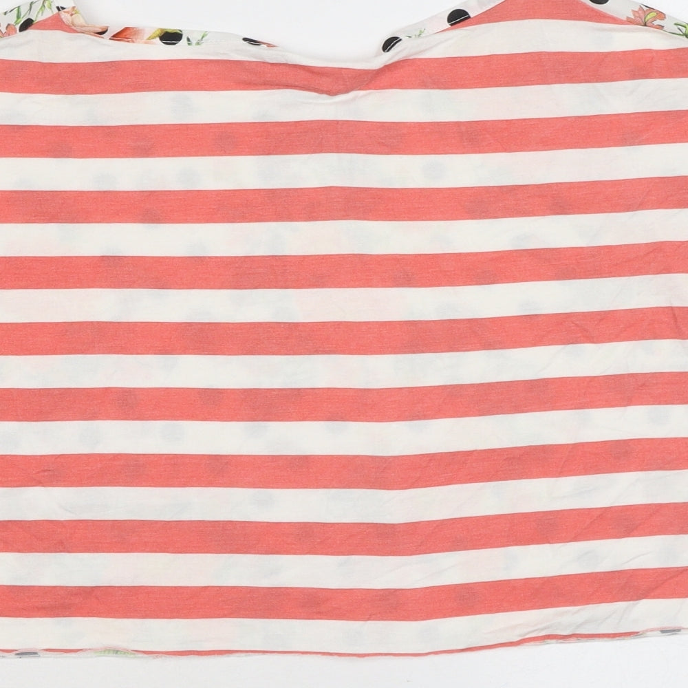Womens UK Size 12 Red Herring Multicoloured Cropped T-Shirt