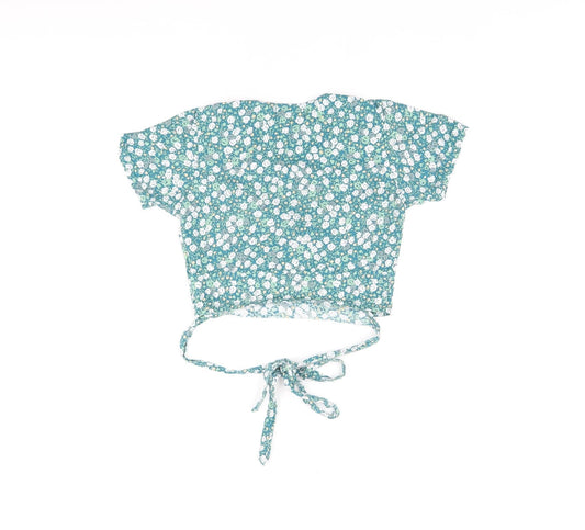 Womens UK Size S Motel Green Cropped T-Shirt