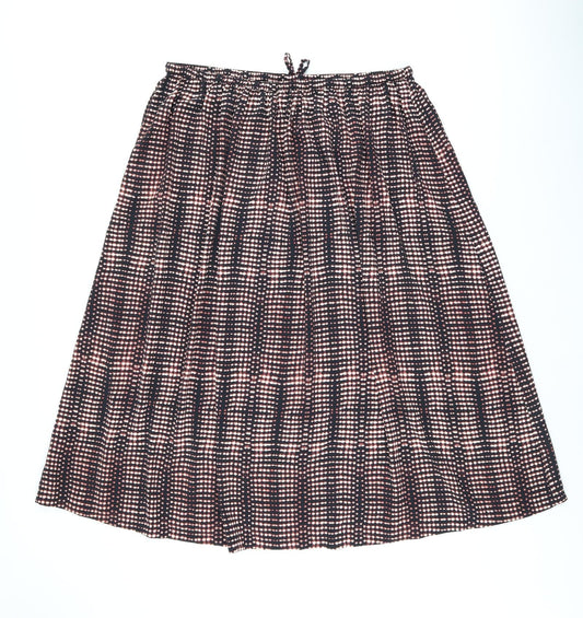 Per Una Womens Black Geometric Polyester Swing Skirt Size 18 Drawstring