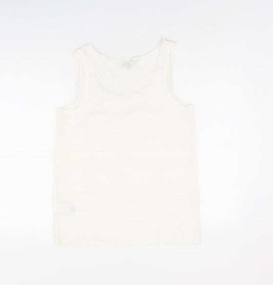 Womens UK Size 10 Warehouse White Basic Tank