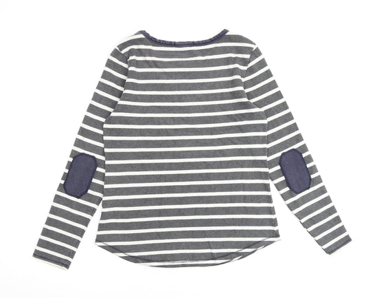 Gap Womens Grey Striped 100% Cotton Pullover Sweatshirt Size M Pullover